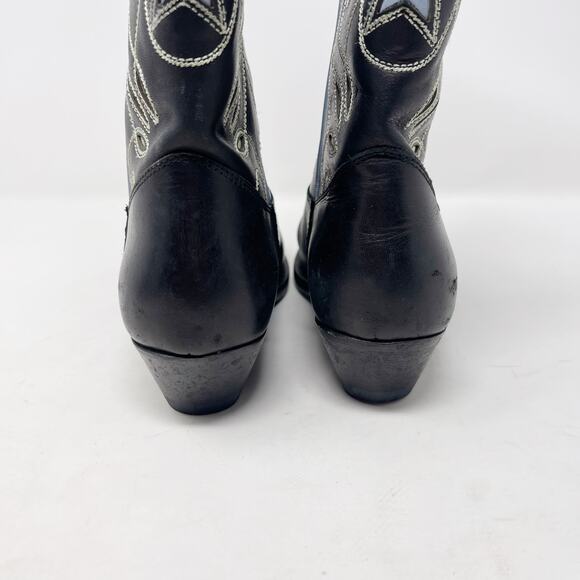 Golden Goose Womens 38 Black Wish Star Western Boot Yellow Sky Embroidery Italy - Picture 12 of 16